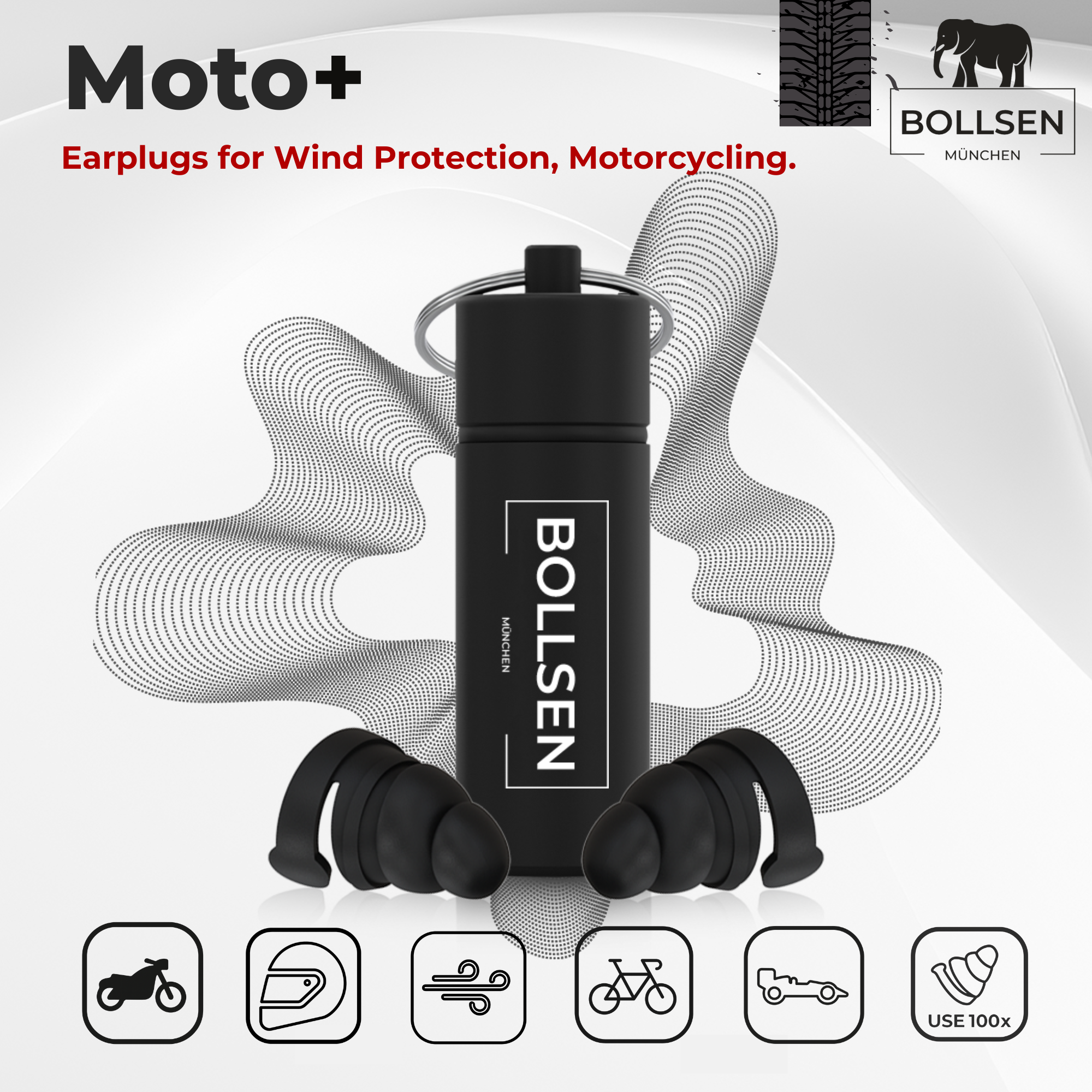 Motorcycle Ear Plugs – 24 DB Wind Noise Reduction, Silicone, Sleep & Ride